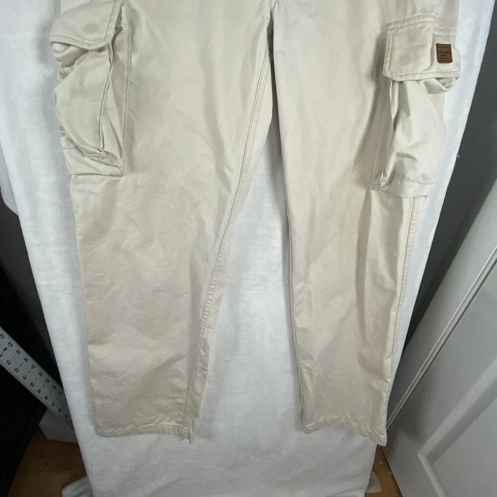 Polo Ralph Lauren Cargo Pants Mens FITS 33x34 Beige Army Military Workwear